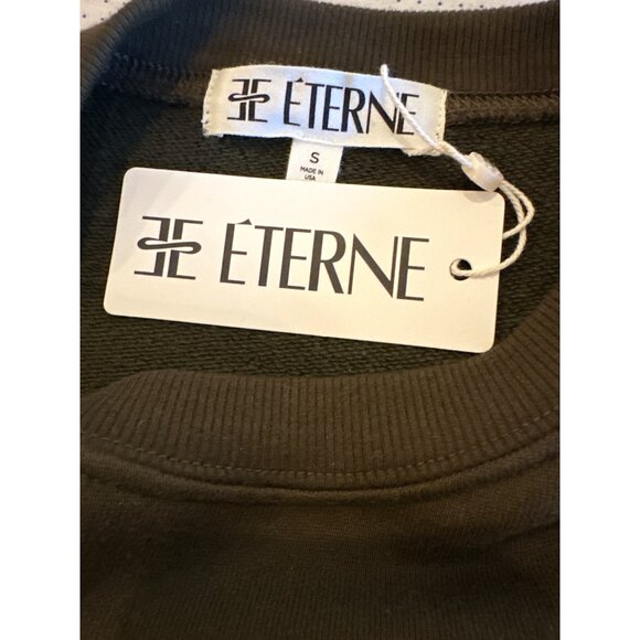 Eterne Oversized Crewneck Sweatshirt in Moss Small New Womens Pullover - Picture 11 of 14